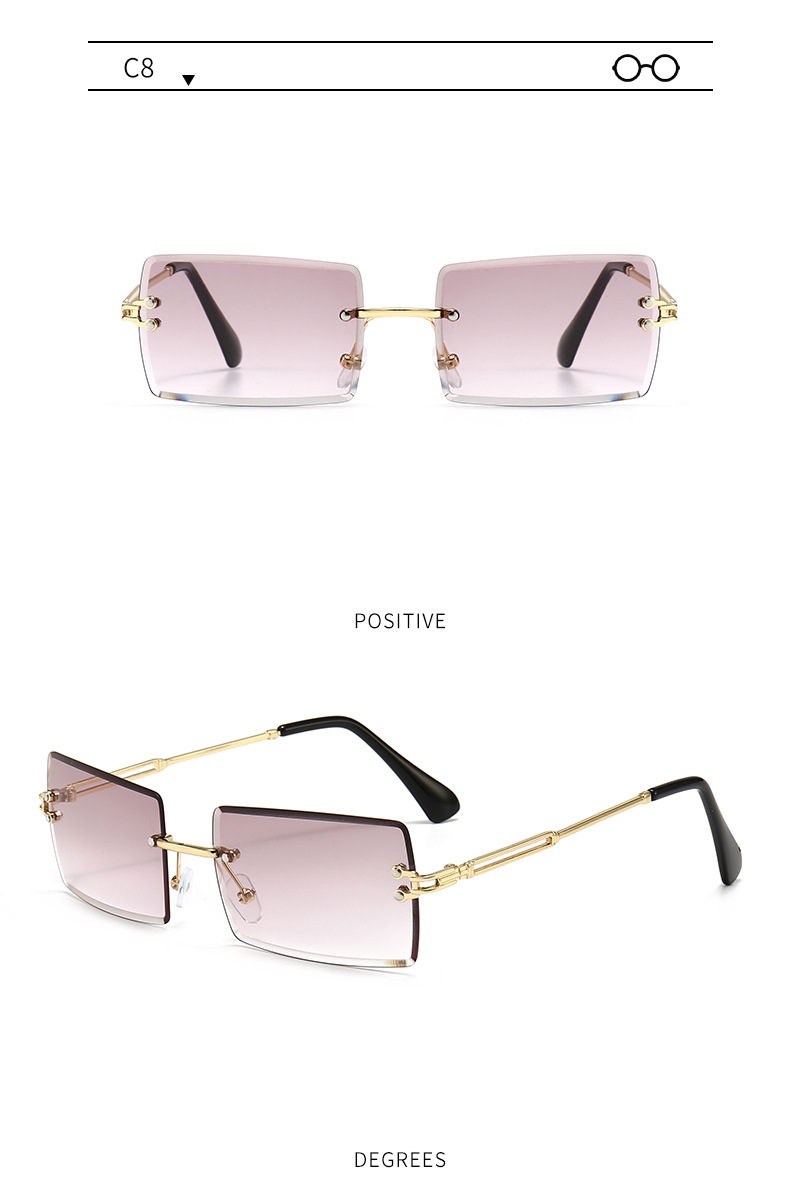 New Fashion Frameless Trimming Square Sunglasses display picture 18