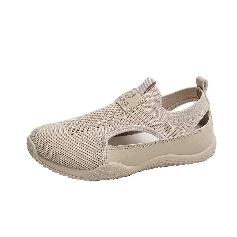 Женские slip-on летние кроссовки, корейский стиль, дышащий трикотаж верх, EU 36–40