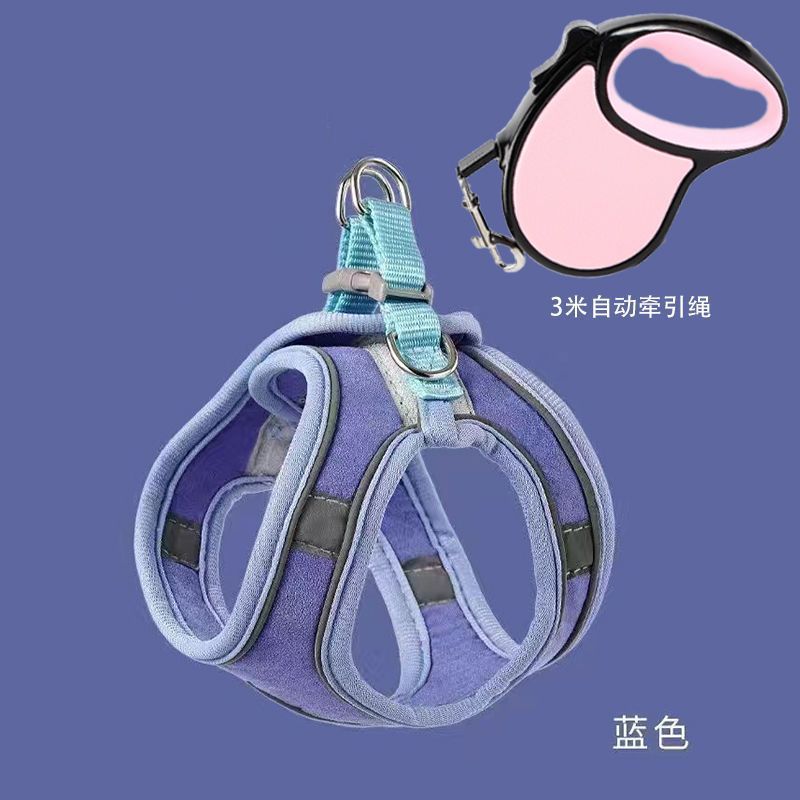 猫咪牵引绳可爱背心式胸背防挣脱幼猫魔术贴安全扣反光宠物遛猫绳|undefined