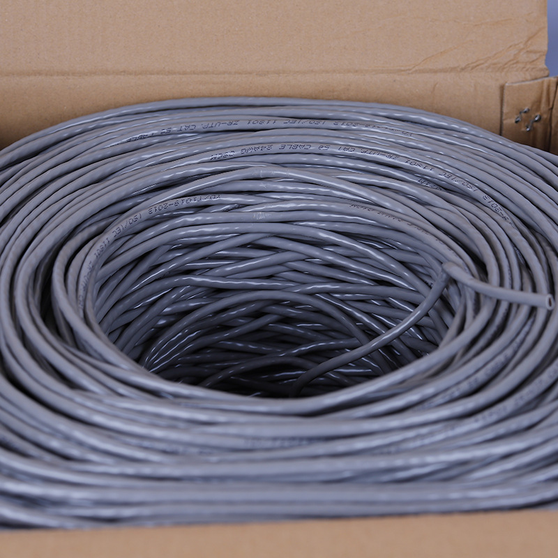 Category 5E 0.51 Copper Unshielded Network Cable for Indoor Home Decoration Projects and Surveillance Networks, National Standard Oxygen-Free Copper