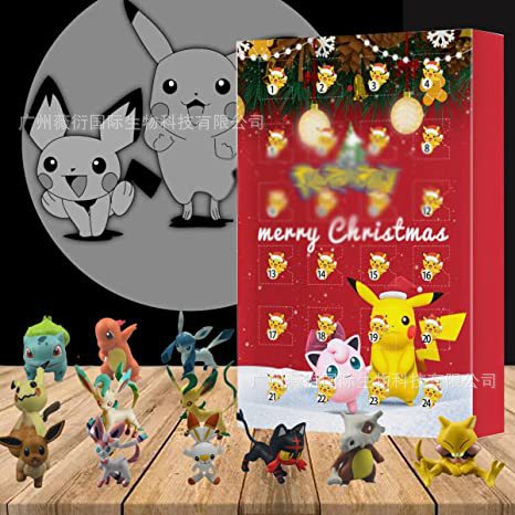Christmas Advent Calendar 24pcs神奇宝贝宠物精灵圣诞盲盒