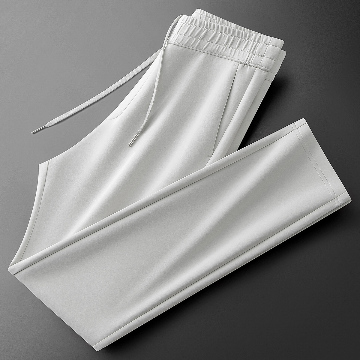 Spring/Summer Ice Silk Facial Mask Air Layer Space Cotton Modal Sports Pants Solid Color Men's Straight Leg Sweatpants Casual Pants
