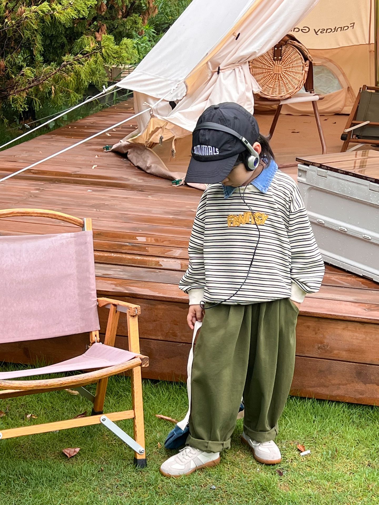 Felpa con cappuccio per bambini 2023 Bangcheng Autunno Ragazzi A Righe Cowboy Collo Con Cappuccio Bambino Casual Top C0213_voghion.com