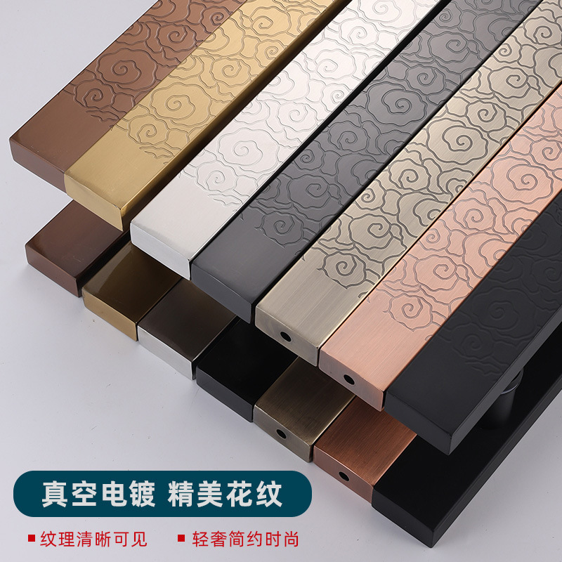 大门拉手玻璃门把手刻字不锈钢加厚木门祥云方管大一件代发推拉门