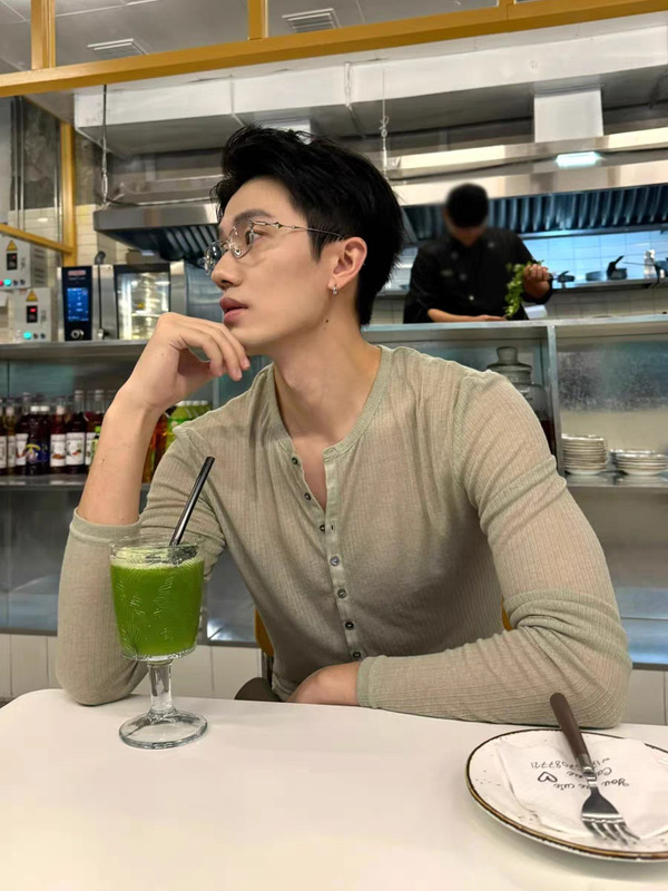 半开扣亨利衫男薄款透气紧身弹力长袖防晒罩衫氛围感针织网纱t恤|undefined