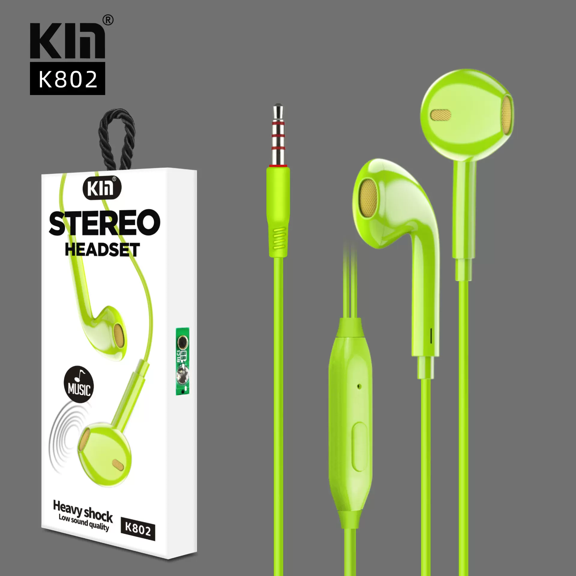 KIN-K802工厂 耳机线控手机耳塞耳机耳塞式线控电容式有线中性