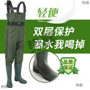 Thickened Nylon Half-Body Waterproof Clothing Rain Pants Fishing Full-Body Men's Wear-Resistant One-Piece Wading Pants and Shoes