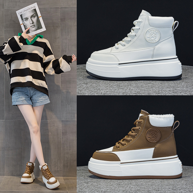 特价清仓376-2内增高7CM真皮老爹鞋女 2025秋冬款新款百搭韩版厚