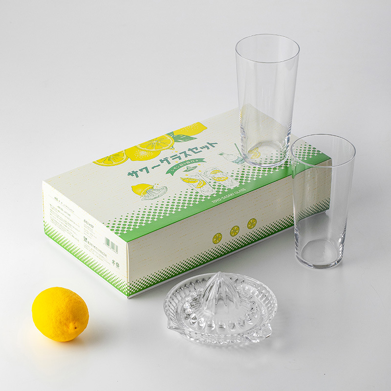 东洋佐佐木日本进口玻璃柠檬榨汁器手动家用透明玻璃杯套装