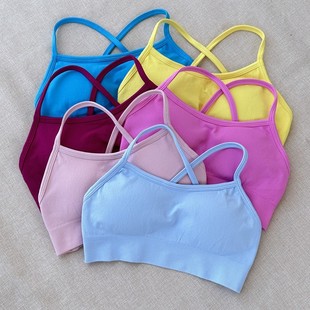 Dfyne Same Style Cross Back Bra Fitness Running Belt Chest Pad Seamless Yoga Sports Bra Women's Impact
