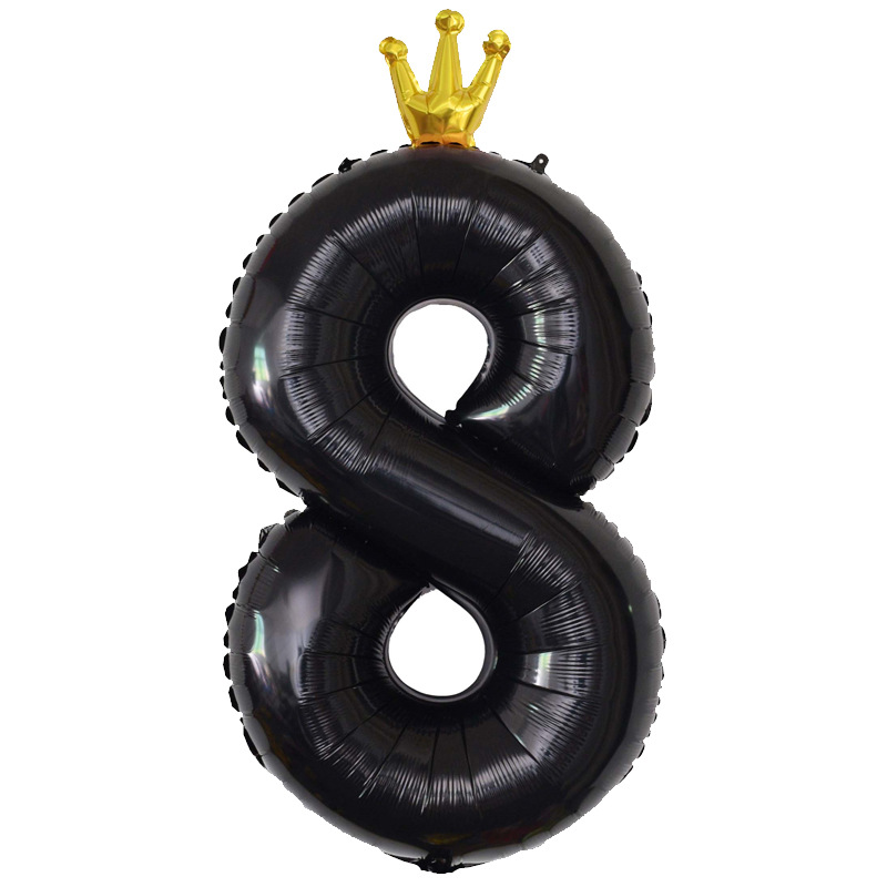 Amazon nuevo 40 pulgadas de una sola pieza corona globo digital decoración de la fiesta de cumpleaños globo digital grande