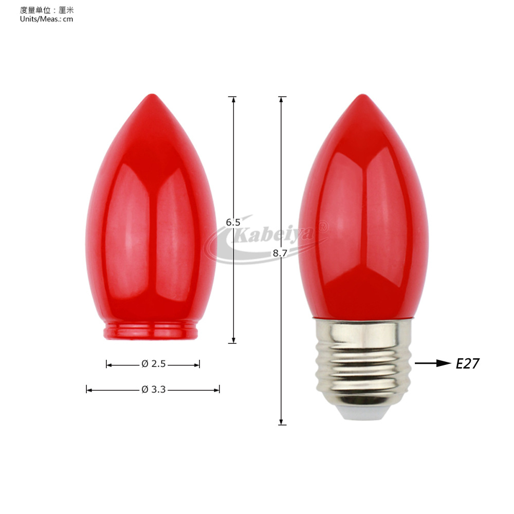 E27亮面蜡烛灯规格图