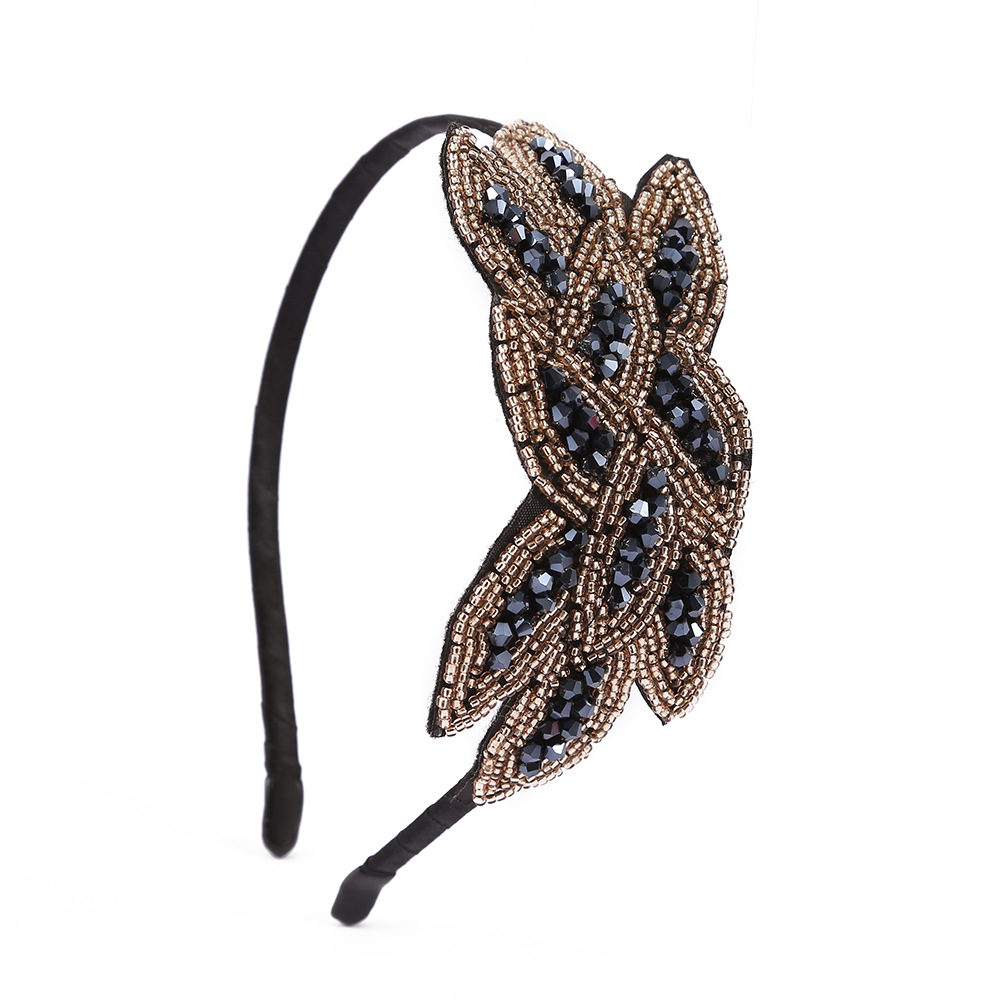 Accesorios para el cabello étnico bohemio elegante de moda lujo cristal hecho a mano con cuentas tocado banquete mascarada diadema