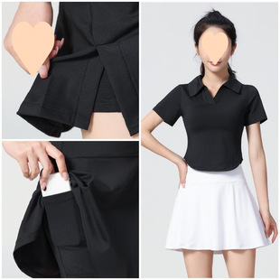 Tennis Wear Yoga Suit Sports Fitness Outdoor Quick-Drying Short Skirt Fake Two-Piece Exposed Butt-Covering Badminton Skirt for Women