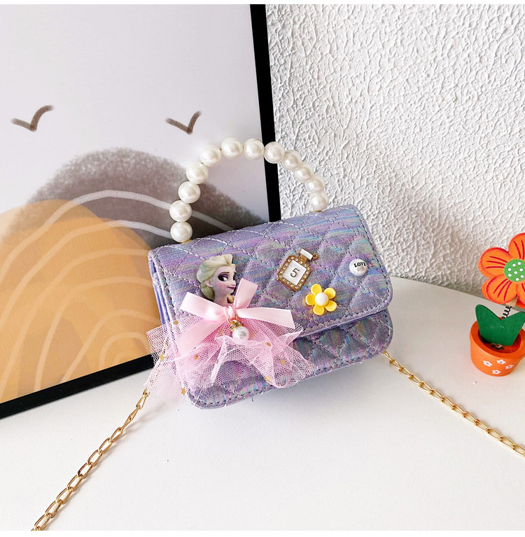 Niños Aisha princesa bolso de dibujos animados estilo coreano flash oro hombro mensajero bolsa chica Chanel estilo lindo bolsa