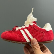 A6837 三Y草网面蕾丝蝴蝶结鞋带儿童休闲鞋