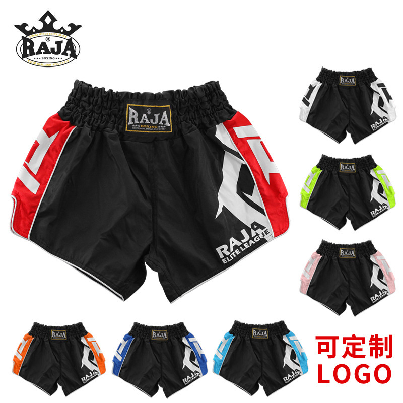 Raja Thai Brand Martial Arts Boxing Shorts for Training and Competition, Breathable and Quick-Drying Short Style