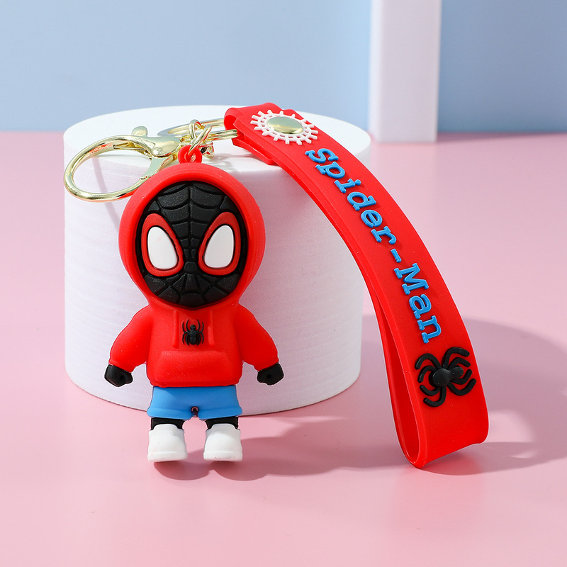 漫画スーパーヒーロー人形ストラップキーチェーンアイアンマン人形シンプルなキーホルダーかわいいペンダント卸売り|undefined