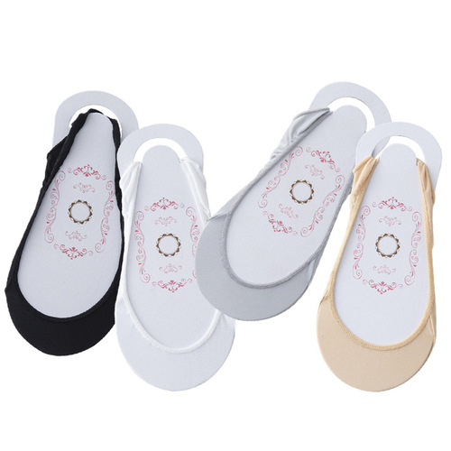 Boat socks for women, ultra-thin ice silk shallow-mouth high heels, invisible socks, silicone anti-slip sole socks, non-falling sling socks for women