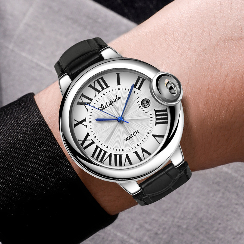 Classic Balloon Quartz Watch Men's Fashion Back Cover Hollow Live Blast Wholesale Waterproof Calendar Business Watch