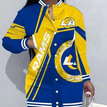 欧美外贸 nfl橄榄球剪影连衣裙弹力裙女长袖数码印花开衫女装外套