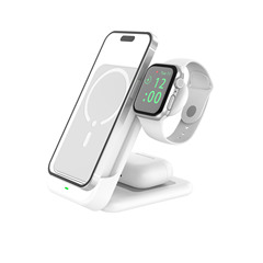 マグセーフ磁気吸引充電宝スタンド付き三合一取り外し可能折りたたみワイヤレス充電器iWatchベース
