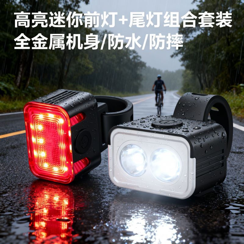 Private Model Bicycle Light, Electric Vehicle High-Intensity Front Light, Night Riding Tail Light, Mountain and Road Cycling Equipment, Children's Bicycle Light