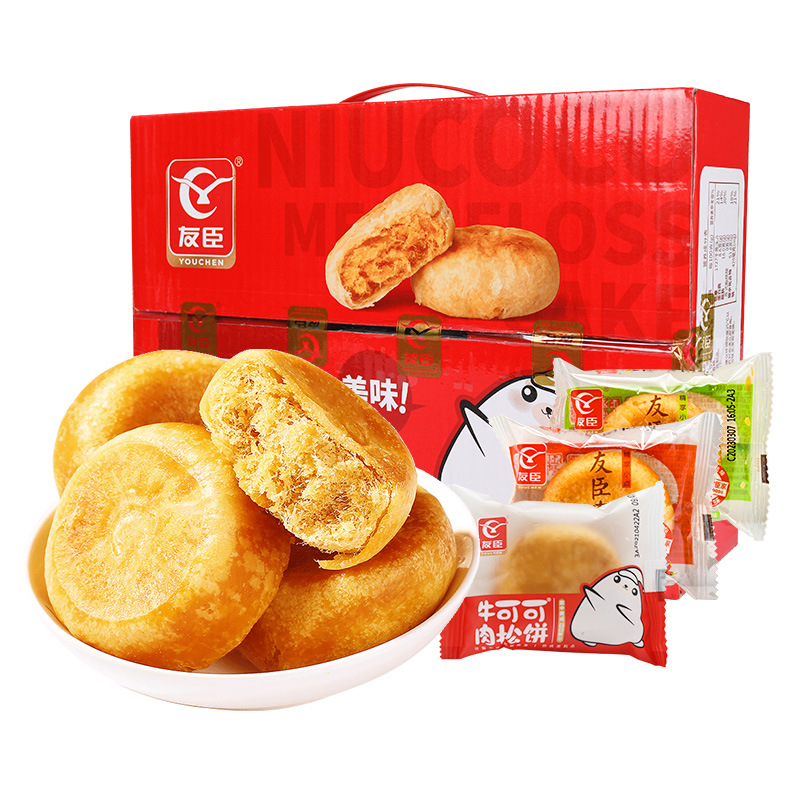 福建食品友臣肉松棒2.5kg整箱牛可可金丝肉松条5斤肉松饼零食批发