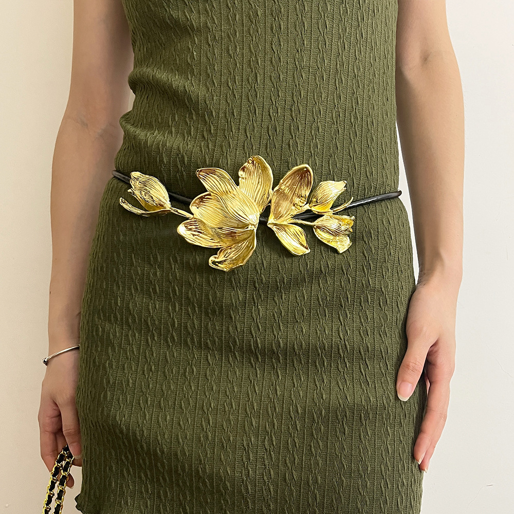 1 Piece Quantity Holiday, Beach Occasion Vintage Style Classic Style Flower Pu Leather Alloy Women's Leather Belts