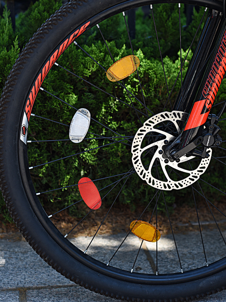 Reflector de bicicleta, bicicleta de montaña de noche, placa de advertencia de radios, placa de reflector de bicicleta plegable, accesorios de lámpara de radios de carro para niños