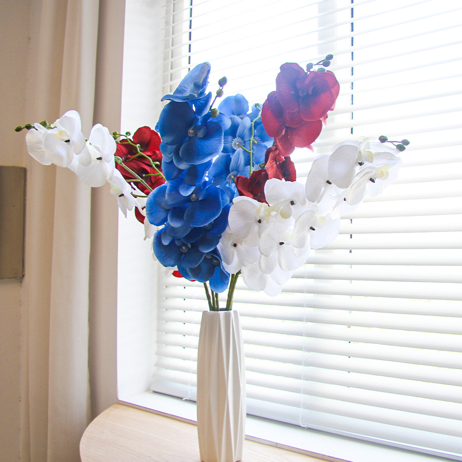 Phalaenopsis artificial flowers, home furnishings, bouquets, wedding hall decorations, artificial flowers, artificial orchids, wedding silk flowers wholesale