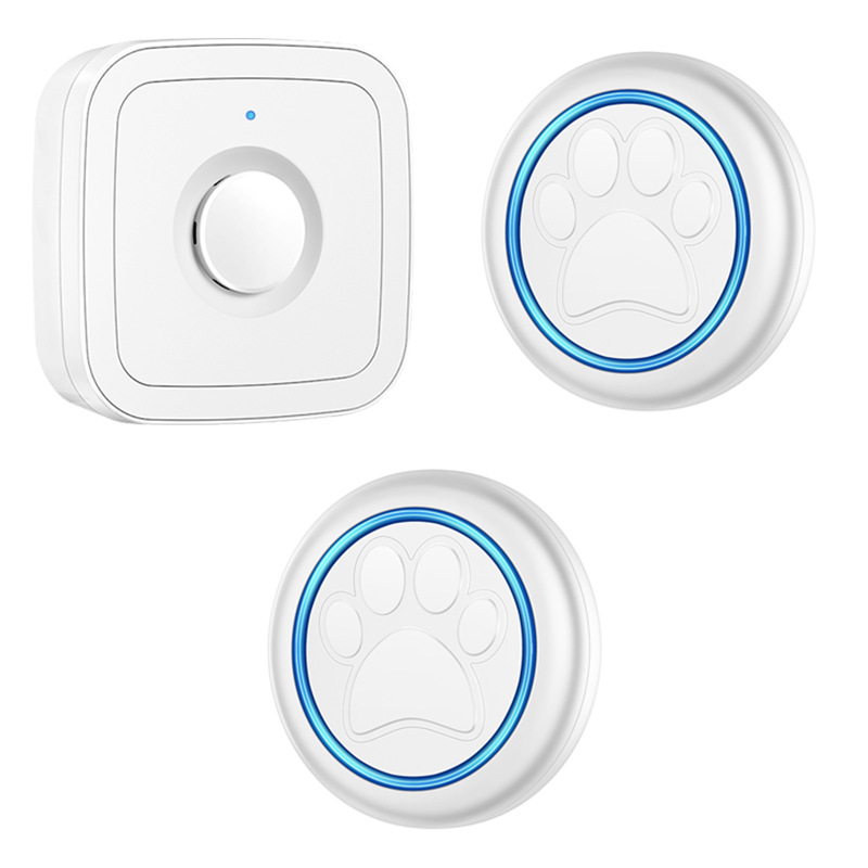 无线警犬门铃 外出训练便盆轻触激活狗门铃 2个按钮1个接收