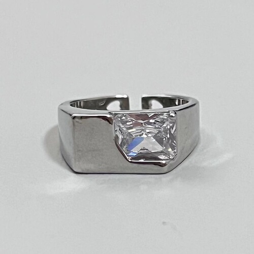Cross-border new cold wind starburst inlaid zircon ring three-piece set female personality light luxury temperament hand jewelry ring