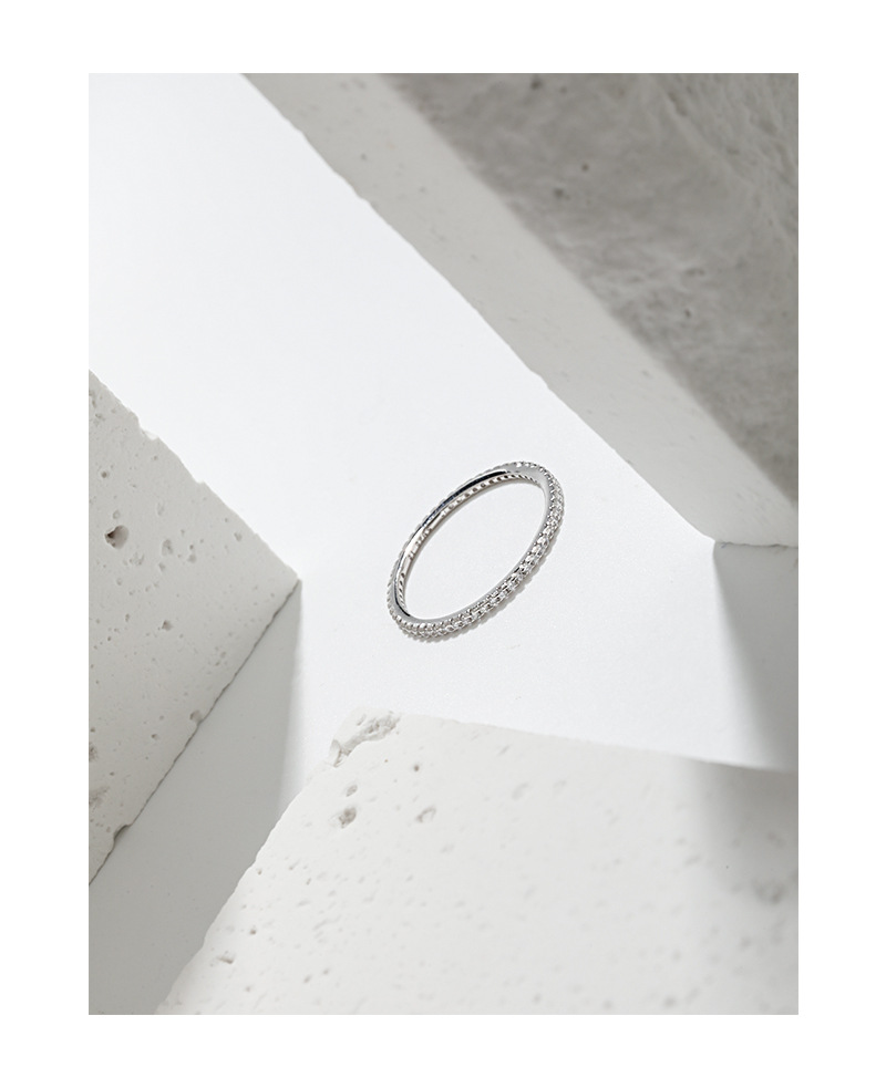 Fashion Geometric Sterling Silver Inlay Zircon Rings 1 Piece