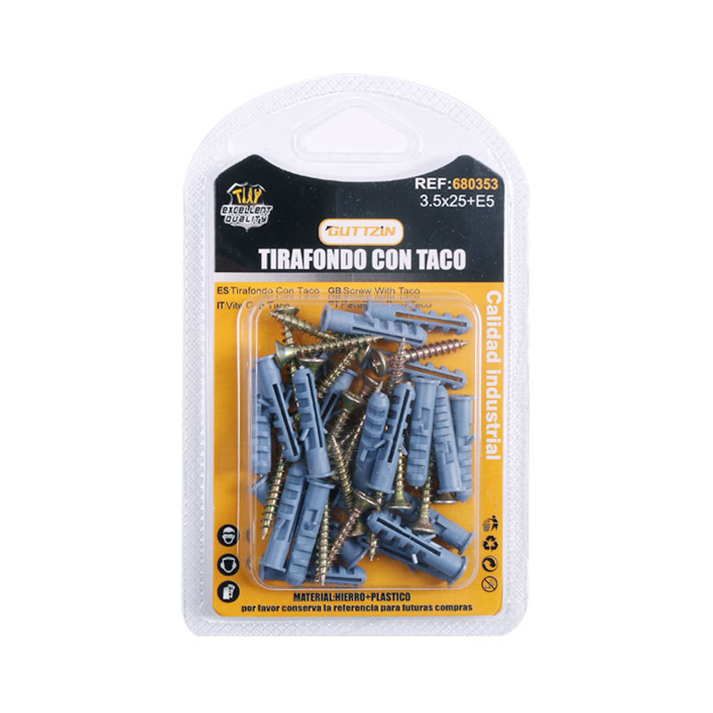 厂家供应泡壳装纤维板钉配膨胀管 多规格十字沉头自攻钉配管详情10