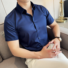 �羳���R�d TikTok Temu Men's Short Sleeve Shirt Silky Satin