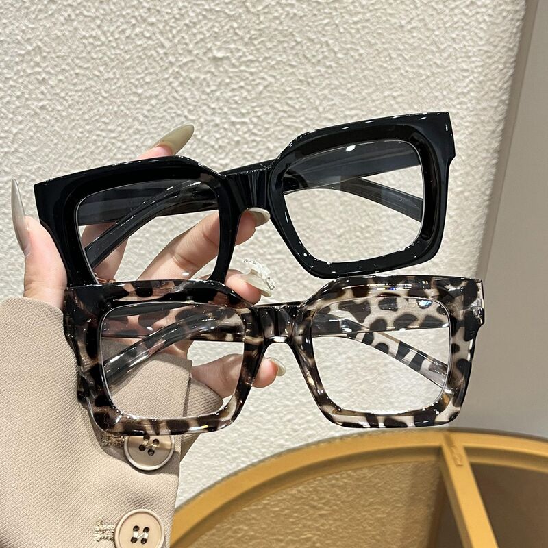 Square Rice Stud Plain Mirror Men's New Anti-Blue Light European and American Plain Glasses Frame Fashion Ins Retro Glasses Frame Women