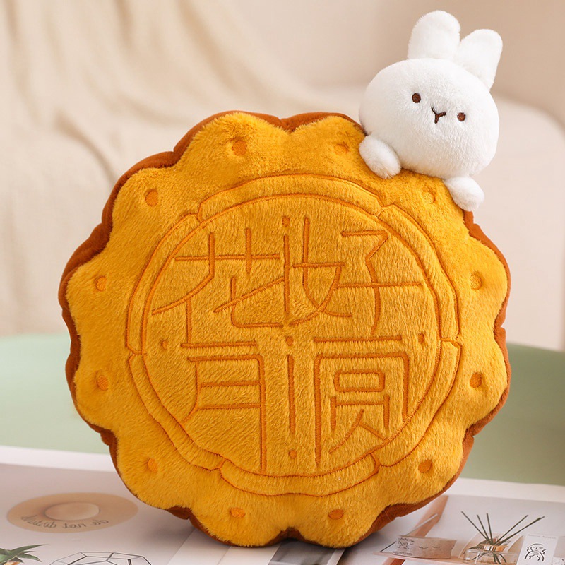 Festival del Medio Otoño, pastel de luna, almohada de abrazo, muñeca de peluche, regalo, pastel de luna de cinco flores, un deseo de luna llena.