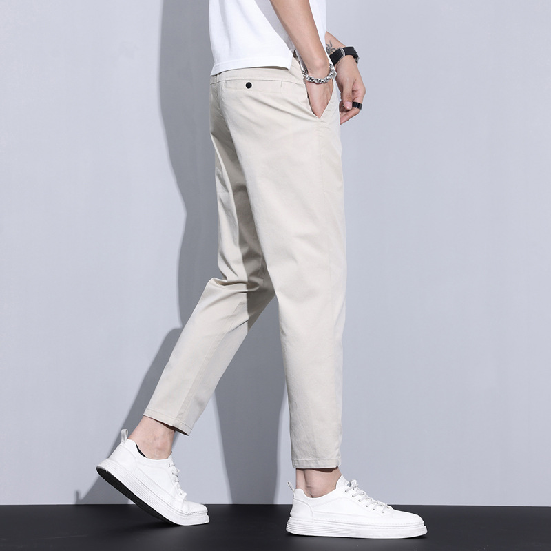2026 New Spring Cropped Pants for Men, Summer Thin Slim-Fit Straight-Leg Men's Pants, Comfortable Versatile Casual Pants