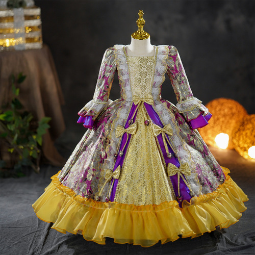 Russian European palace princess cosplay dress for girls kids play Halloween  court Juliet drama performance cosplay skirt photos shooting gown