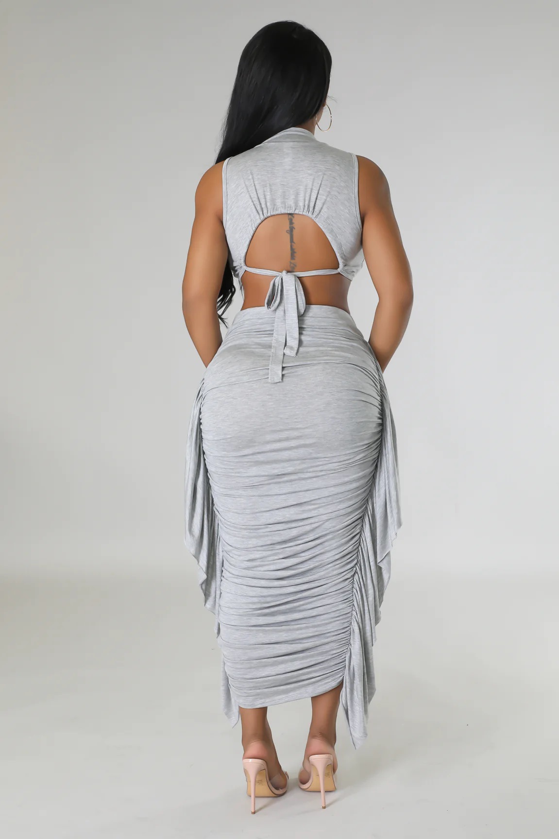 420g Weight Sleeveless Sleeve Length Tank Dress Dresses Type Spandex, Polyester Fabric Type Skirt Co-ord Set Sets Type 2 Pieces Set Quantity Daily Occasion Round Neck Neckline Regular Fit Fit Type Solid Color Pattern Summer, Spring Season Women's Gender Sexy, Streetwear Style Ruffles Craft Daily Women's Sexy Streetwear Solid Color Spandex Polyester Skirt Co-ord Set Skirt Sets 11