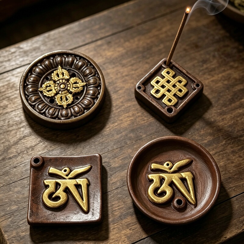 Nepalese Pure Handmade Auspicious Knot Ceramic Incense Holder Tea Room Aromatherapy Yoga Meditation Ornament Incense Vessel Nepalese Pure Handmade Auspicious Knot Ceramic Incense Holder Tea Room Aromatherapy Yoga Meditation Ornament Incense Vessel
