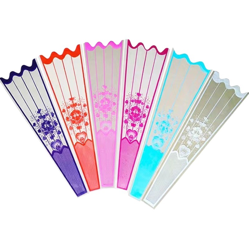 Bolsa de embalaje de flores de rayas simple transparente impermeable transpirable Rosa Clavel flor material fuegos artificiales bolsa