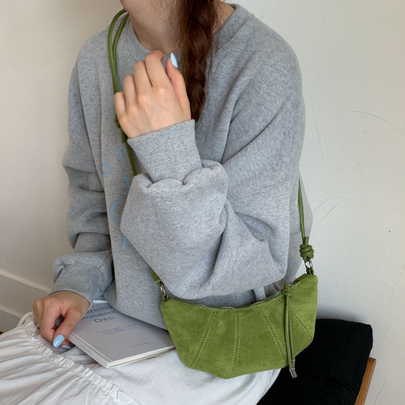 Autumn/Winter Suede Retro Matte Underarm Bag For Women 2025 New Hobo Bag Versatile Crossbody Dumpling Bag - Thumbnail 7