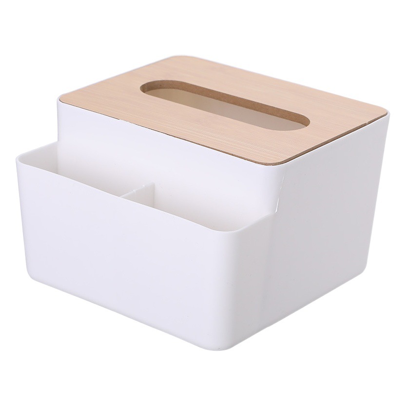 Tissue Box Creative home Nordic style living room desktop bathroom wooden cover plastic tissue box remote control box