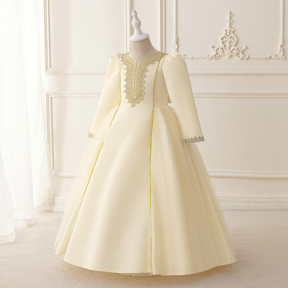Amazon nuevo vestido de niños de tela forjada vestido de princesa vestido de noche de ropa de cama fabricantes de ropa de cama al por mayor