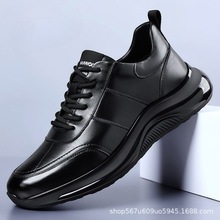 跨境男鞋秋冬新款皮鞋男士透气潮流百搭运动休闲板鞋加绒厚底代发