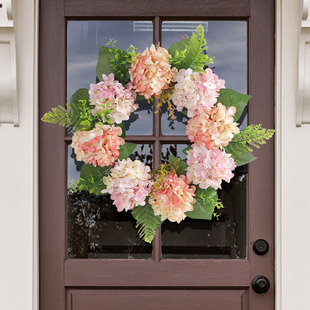 New Holiday Dead Branch Hydrangea Garnish Door Decoration European and American Imitation Flower Vine Circle Shopping Mall Window Decoration Wall Hanging