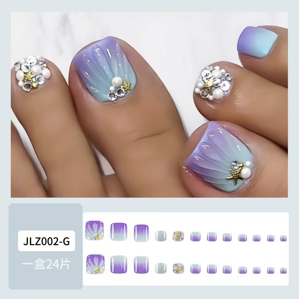 Venta caliente parche de uñas de pie desgaste de uñas de belleza de uñas pieza al por mayor elegante pieza de uñas de pie blanco dedo del pie fábrica de uñas