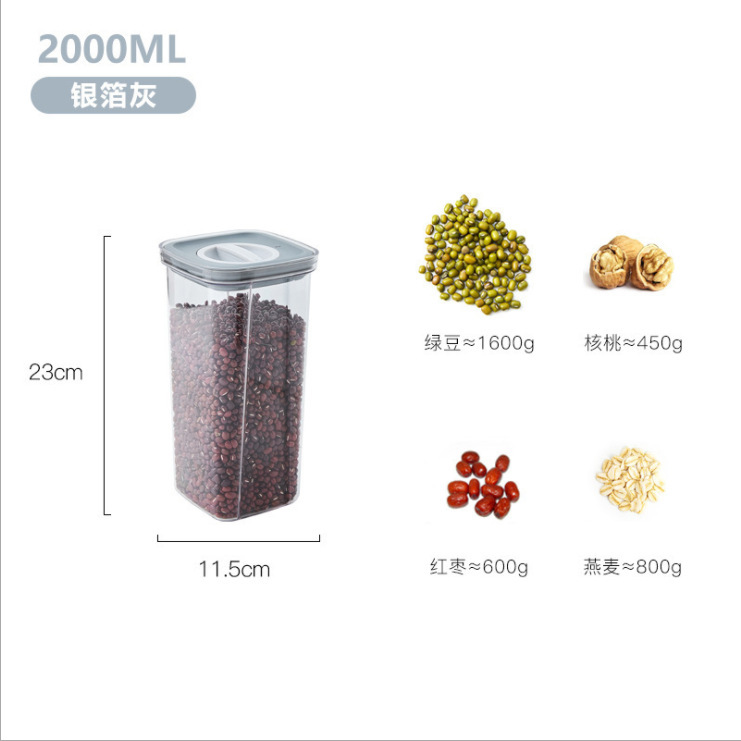 Nueva cocina en espiral de almacenamiento tarro de grano vacío sellado crisper almacenamiento tarro de almacenamiento sellado al por mayor
